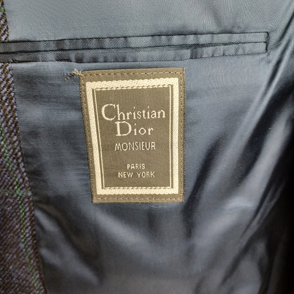 Christian Dior Monsieur Blazer 46R Mens Blue Wool Prince Of Wales McAlpin's USA - Picture 5 of 12
